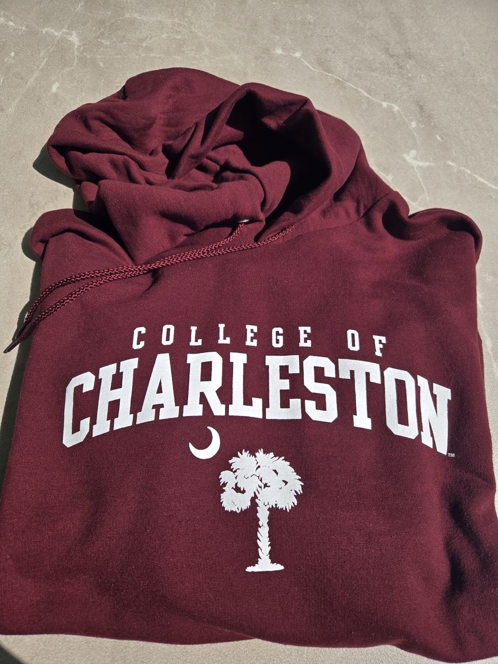 Champion Maroon College Of Charleston Hoodie Size Medium